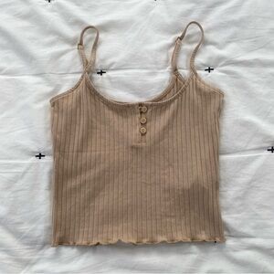 AE American Eagle Daily Fave Cropped Henley Cami Size Extra Small Tank